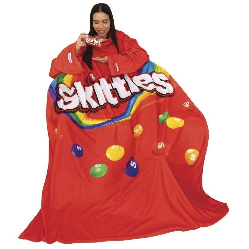 Skittles SNUGGIE The Original Wearable Soft Fleece Blanket with Sleeves Red NEW